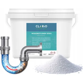 Čistič odpadu Louh Sodný Hydroxid sodný granulovaný Clario Chemical na čištění odpadů 3kg 3000g