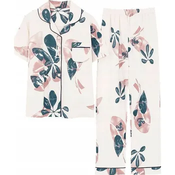 Dámské pyžamo Dámské ROZEPÍNACÍ pyžamo KOMPLET košile a kalhoty do nemocnice, sanatoria, XXL