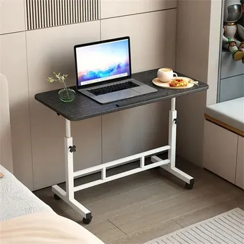 Konferenční stolek Mobilní stolky na kolečkách, konferenční stolek, nastavitelná výška, 60 x 40 cm, černý