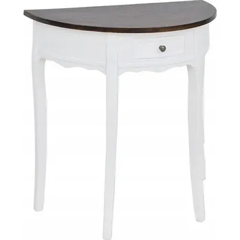 Konferenční stolek Bílý stolek konzole s hnědou deskou 80 x 40 x 78 cm