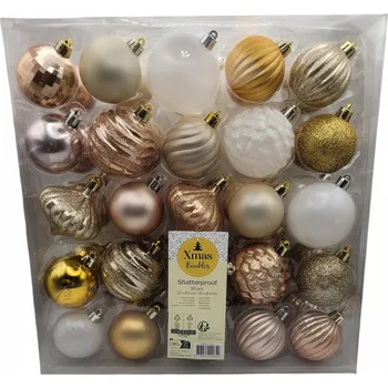 Vánoční dekorace VÁNOČNÍ VÁNOČNÍ BAŇKY 50 Ks nerozbitné
