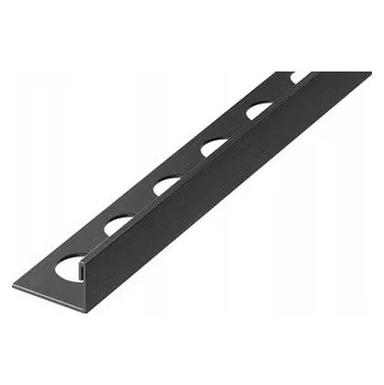 ukončovací lišta Lišta ukončovací "L" Eviso černá kartáčovaný, nerez délka 270 cm, výška hrany 12,5 mm, FILB0013