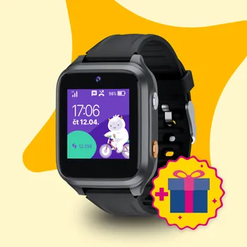 Hodinky Dětské volací GPS hodinky KLOKI Star - Černé | Starter Pack