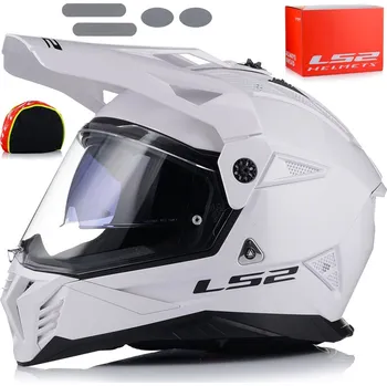 Helma na motorku LS2 MOTOCYKLOVÁ PŘILBA ADVENTURE CROSS/ENDURO MX702 PIONEER II BÍLÁ 3XL