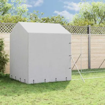 klec pro psa vidaXL Venkovní psí kotec se střechou stříbrný 2 x 10 x 2,5 m ocel [3190476]