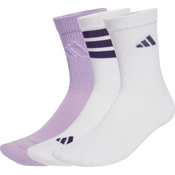 ADIDAS Ponožky Logo – 3 páry 43/45 BÍLÁ|FIALOVÁ