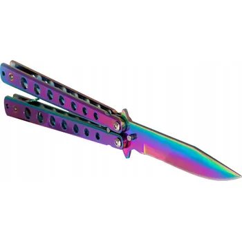 kapesní nůž Motýlek ostrý, nůž motýlek balisong CS:GO - Rainbow / Fade