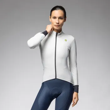 Sport ALÉ Cyklistický dres s dlouhým rukávem zimní - KLIMATIK K-IDRO - bílá M