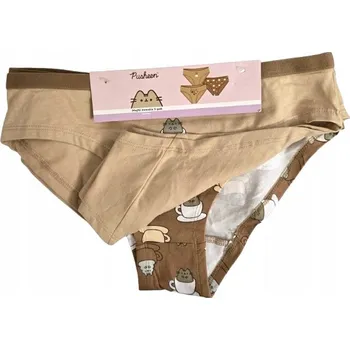 Kalhotky KALHOTKY DÁMSKÉ KALHOTKY 3-pack PUSHEEN THE CAT velikost S hnědé 538