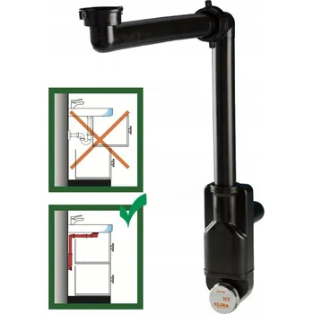 Sifon Prostorově úsporný Umyvadlový sifon Lira, černý