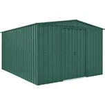 Kovový zahradní domek GLOBEL 1012 se střešním oknem zelený