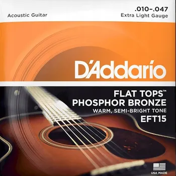 Hudební nástroj D'Addario EFT-15 Struny pro akustickou kytaru Flat Top