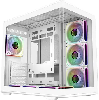 PC skříň Cooler Master case Elite 600, ATX, Průhledná bočnice, 7x 120mm ARGB Fan, Bílá E600-WGNN-S02