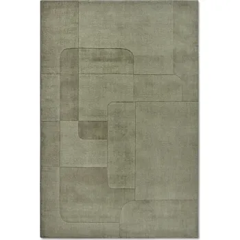 Koberec Koberec vlněný do obýváku 160x230cm, zelený ručně tkaný s 3D efektem