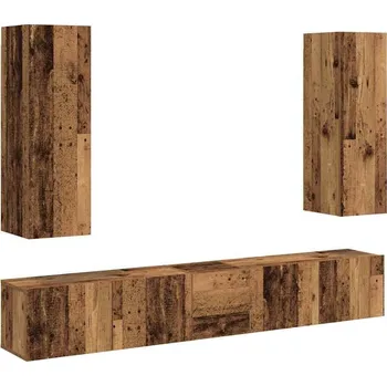 Obývací stěna vidaXL 5dílný set TV skříněk dřevotříska [3078759] Barva: Staré dřevo