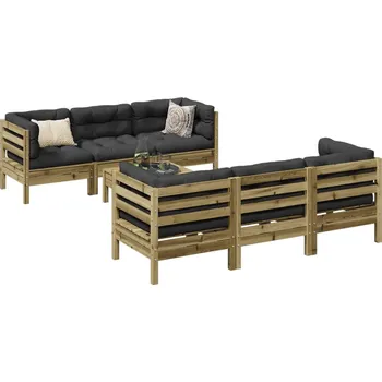 Zahradní lavice zahrada-XL 7dílná zahradní sedací souprava a podušky impregnovaná borovice 3299307