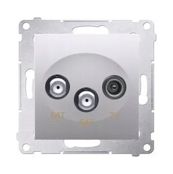 Elektrická zásuvka Anténní zásuvka nástěnná Kontakt-simon stříbrná