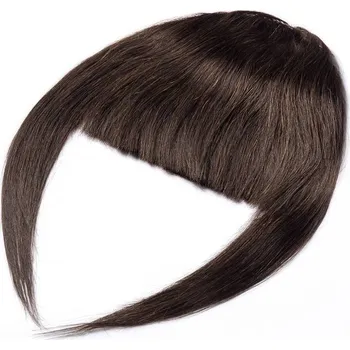 Módní doplněk Girlshow Clip In ofina Premium – hnědá, 100% pravé vlasy, 20 cm / 23 g