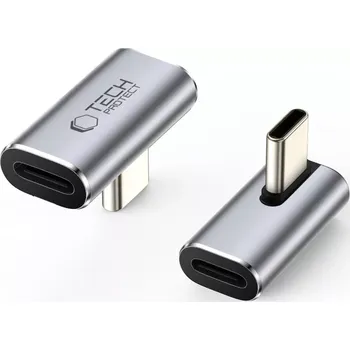 Datové redukce Tech-Protect UltraBoost AA03 USB-C úhlový adaptér 90° 100W 40Gbps USB4 šedý