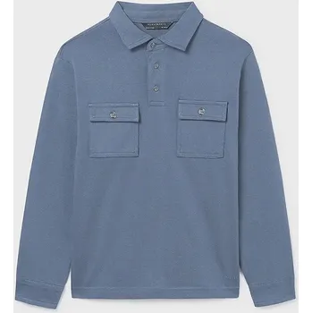 Chlapecké tričko Dětské bavlněné tričko s dlouhým rukávem Mayoral 7103.7D.Junior.9BYA modrá 95X, vel. 152