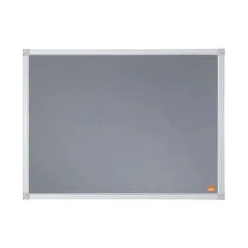 Kancelářský nábytek Textilní nástěnka "Essential", šedá, 60 x 45 cm, hliníkový rám, NOBO 1915681