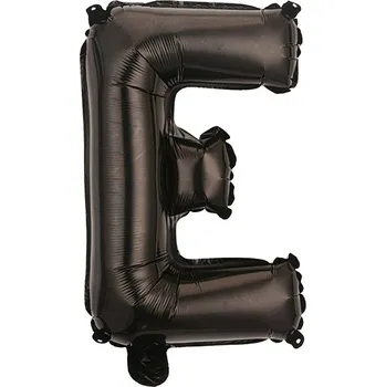 Balónek Fóliový balónek písmeno E černý 40 cm Nápis Černé písmeno Svatební Hostina Narozeniny