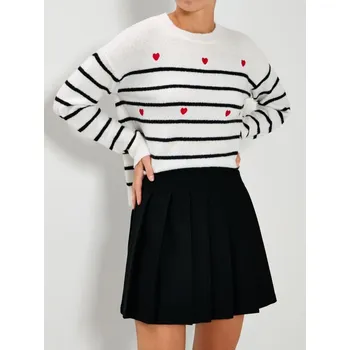 Dámské oblečení Sinsay - Pruhovaný svetr - bílá - 232GT-00P - 232GT-00P-XL