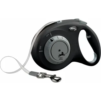 Flexi Vodítko Select M pásek 7m černo-šedé