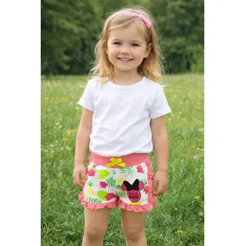 Dívčí kraťasy Sun City Dívčí šortky MINNIE ananas s volánky Růžová, Velikost: 104 104