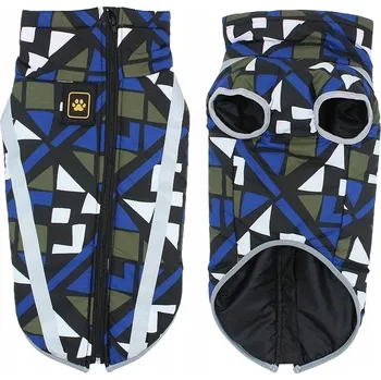 Obleček pro psa Psí vesta s bundou, teplá, reflexní, větruodolná, velikost S, modrá