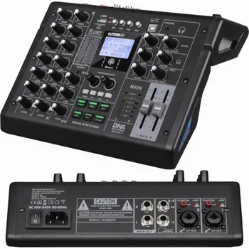 Mixážní pult XXXXX_BITMAT DNA MIX-EFF 4 analogový audio mixážní pult, 4 kanály, USB, MP3, Bluetooth, Phantom +48V DSP ekvalizér