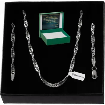 Řetízek STŘÍBRNÝ ŘETÍZEK SINGAPUR 45cm/3mm Ag 925 DÁREK