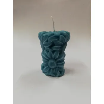 Svíčka Svíčka vonná z palmového vosku - Válec slunečnice 7 cm - tyrkys Vůně: banán