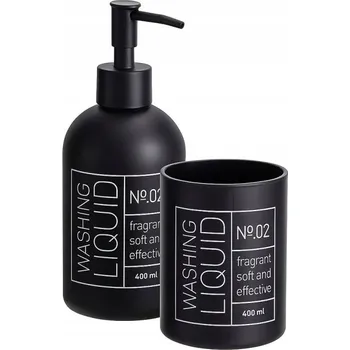 Dávkovač mýdla Sada koupelnových doplňků Bathroom Solutions, 2 kusy, černá