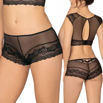 Kalhotky RÓŻA Ellba Dámské boxerky ČERNÉ vel. L