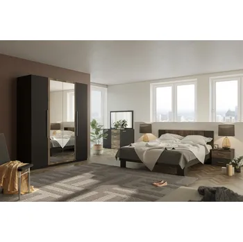 Ložnicová sestava Ložnicová sestava AGADIR antracit a dub grunge colonial