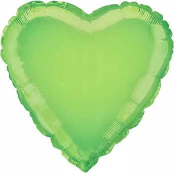 Balónek Fóliový balón srdce limetkové 45cm