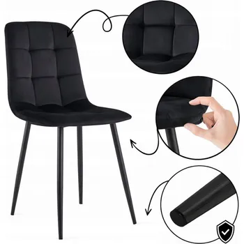 Jídelní židle Židle Viking, černý velur, 1 ks