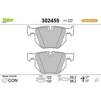 Brzdová destička Sada brzdových destiček, kotoučová brzda VALEO 302455