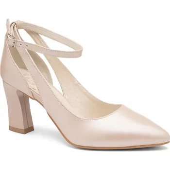 Dámské lodičky BÉŽOVÉ PERLOVÉ SVATEBNÍ LODIČKY SVATEBNÍ HOSTINA VÝŘEZY A BUTDAM 37