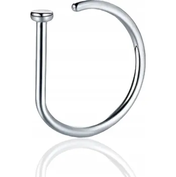 Piercing Piercing do nosu D-kroužek stříbrný Dring Nostril Kroužek TITAN 0.8/8