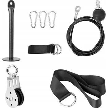 ZÁVĚSNÁ POSILOVACÍ KLADKA SADA DO 100 KG TRICEPSOVÝ ÚCHYT PRO SILOVÝ TRÉNINK