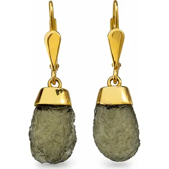 Náušnice Zlaté náušnice s vltavíny P26 0010