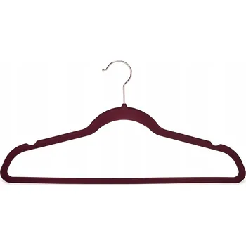 Věšák Protiskluzové sametové věšáky, bordó - zlaté háčky 30 ks