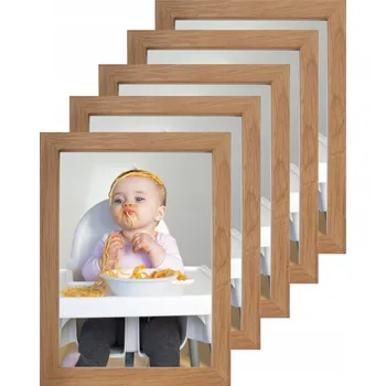 Obraz Sada rámečků na fotografie 10x15 cm, 5 ks, dubové se sklem BD art Rámečky na fotky