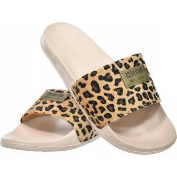 Dámské pantofle Dámské NAZOUVÁKY s kožešinou, pěnová podrážka BIG STAR SS274715 BÉŽOVÉ 39