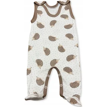 Kojenecký overall DUUPAČKY rozepínací 68 PYŽAMO kojenecké OVERAL JEŽCI béžová