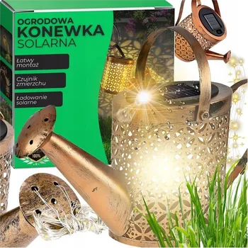 Venkovní osvětlení Solární zahradní lampa konvička černá 80 cm se soumrakovým senzorem IP44