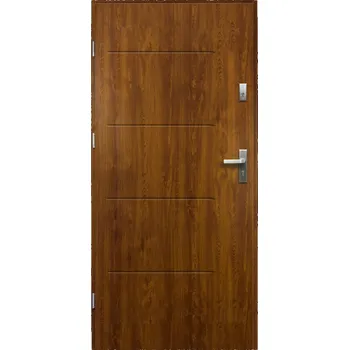 Vchodové dveře Vchodové dveře Tytan, 90 L, rozměr vč. zárubně: 1000 × 2070 mm, ocel, levé, dub zlatý, plné&nbsp;Z50591