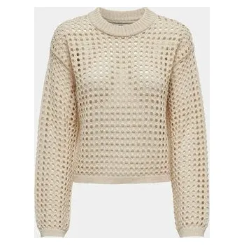 Dámský svetr JDY dámský svetr béžový klasický do pasu, velikost L